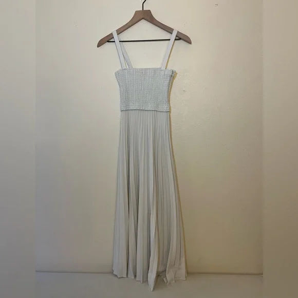 Proenza Schouler Dress - Women’s 4 White - Pleats Midi Faux Leather - Picture 2 of 11